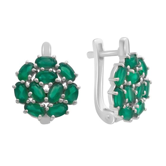 Серебряные серьги с агатом 3.875ct