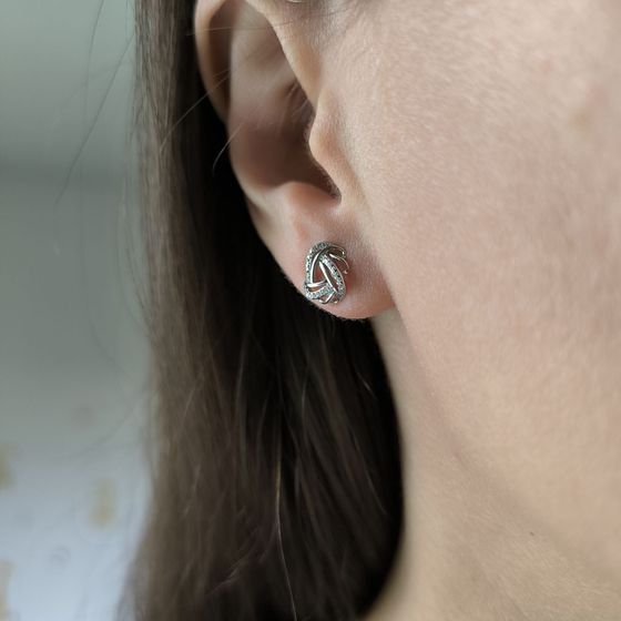 Серебряные серьги с фианитами