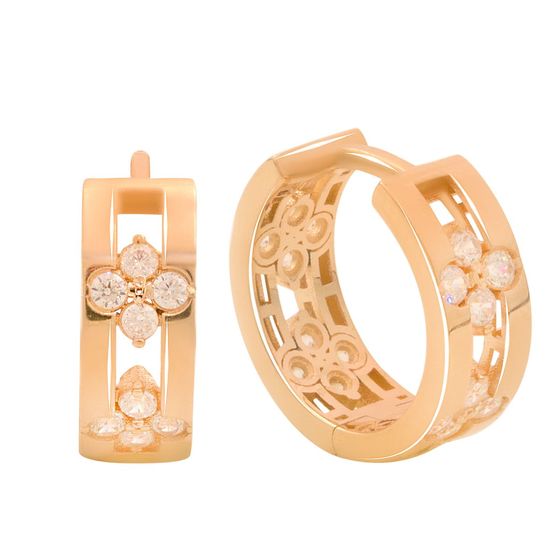 Золотые серьги с фианитами 0.32ct