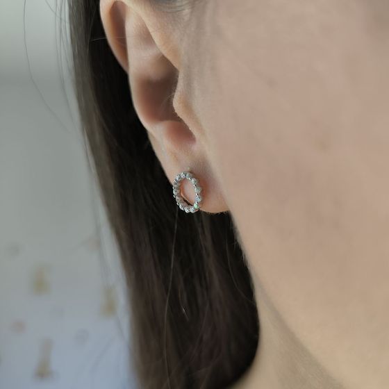 Серебряные серьги с фианитами