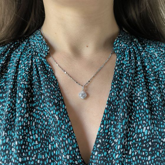 Серебряная подвеска с фианитами