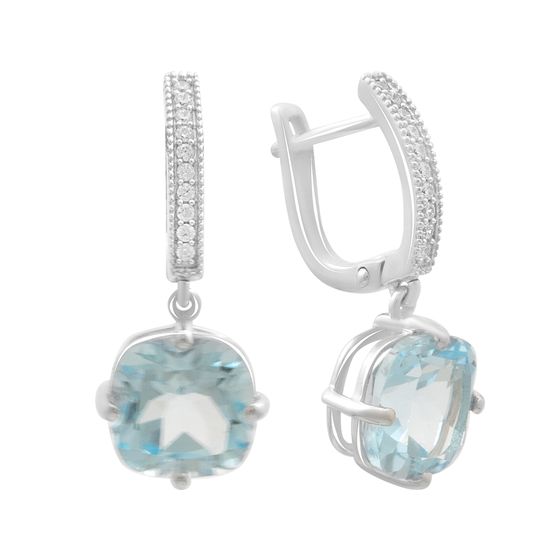 Серебряные серьги с топазом 10.683ct