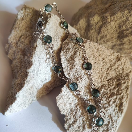 Серебряный браслет с топазом Лондон Блю 5.283ct