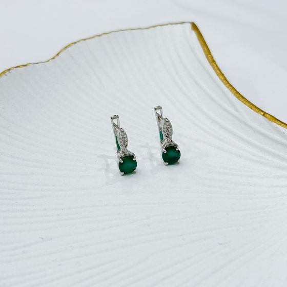 Серебряные серьги с агатом 1.709ct