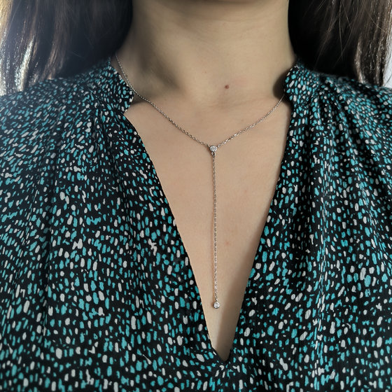 Серебряное колье с фианитами