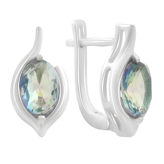 Серебряные серьги с мистик топазом 1.817ct