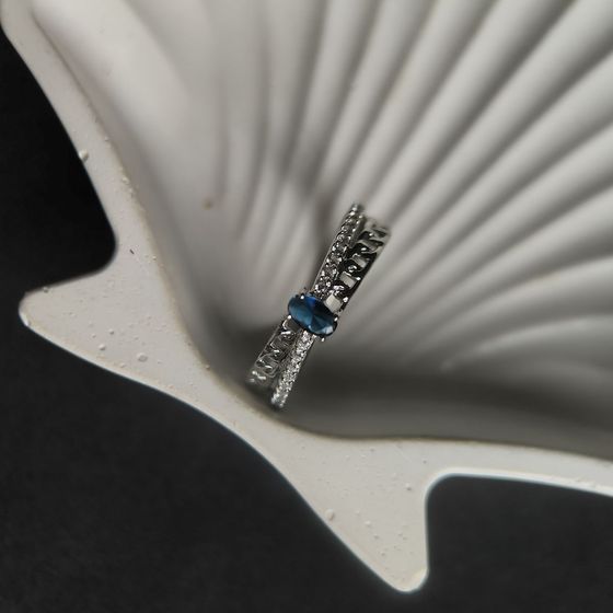 Серебряное кольцо с сапфиром nano 0.518ct