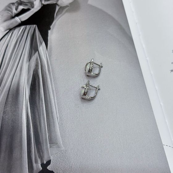 Серебряные серьги с опалом 2.06ct