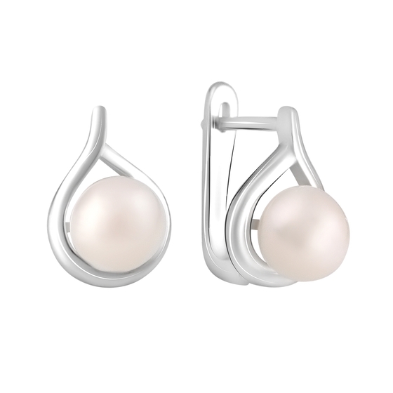 Серебряные серьги с жемчугом 4.75ct