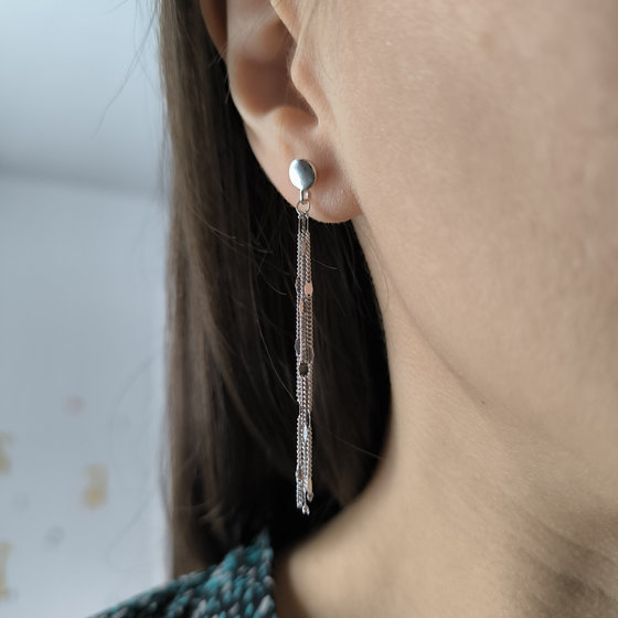 Серебряные серьги без камней