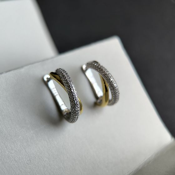 Серебряные серьги с фианитами