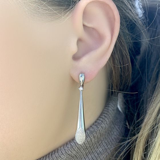 Серебряные серьги с фианитами