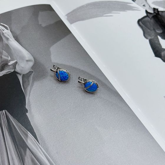 Серебряные серьги с опалом 2.06ct