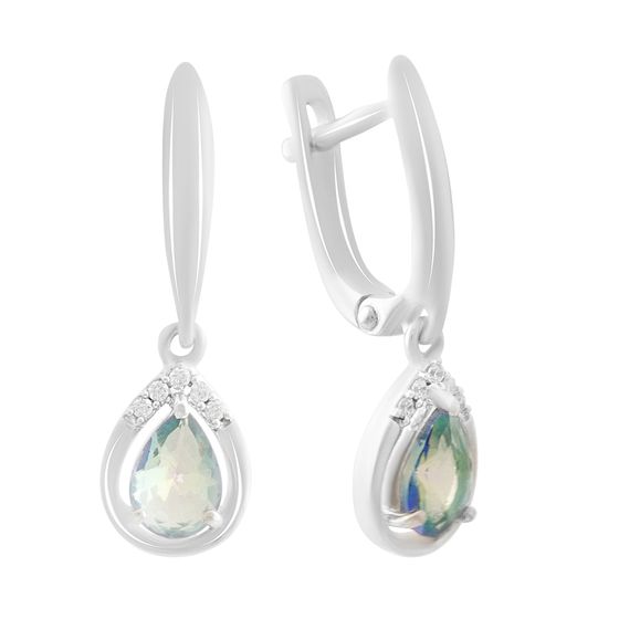 Серебряные серьги с мистик топазом 1.06ct