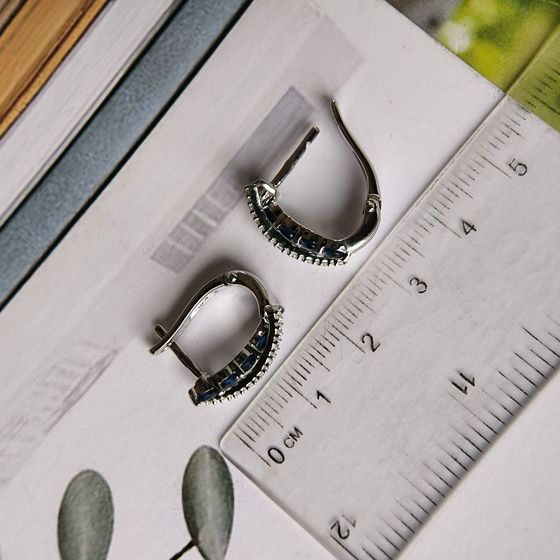 Серебряные серьги с сапфиром nano 1.12ct