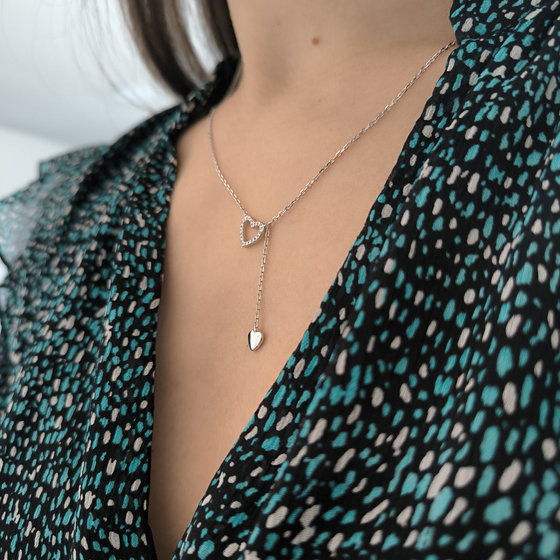 Серебряное колье с фианитами