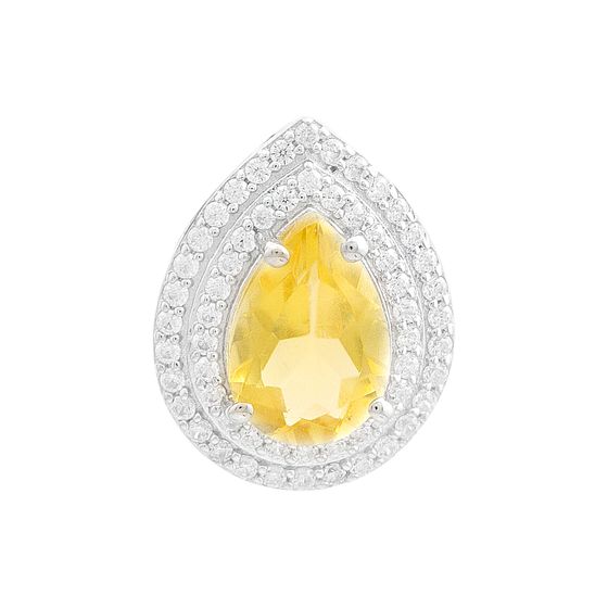 Серебряная подвеска с цитрином nano 2.301ct, фианитами