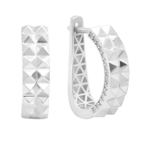 Золотые серьги с фианитами 0.6ct