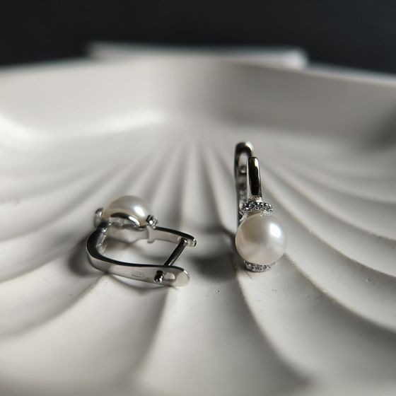 Серебряные серьги с жемчугом