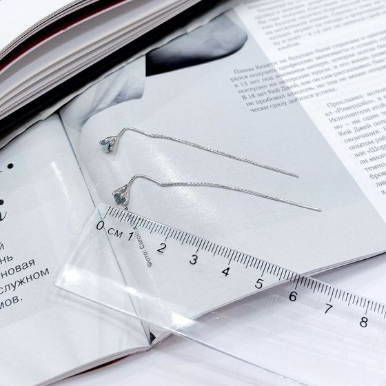 Серебряные серьги с топазом Лондон Блю 0.376ct