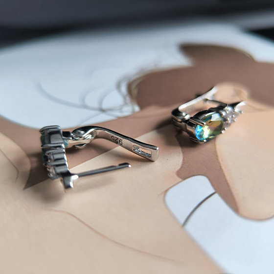 Серебряные серьги с мистик топазом 1.51ct