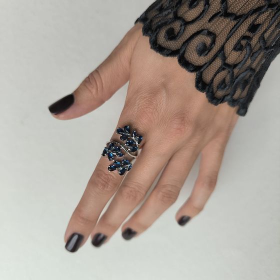 Серебряное кольцо с сапфиром nano 2.325ct