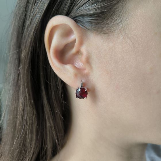 Серебряные серьги с гранатом nano 4.69ct
