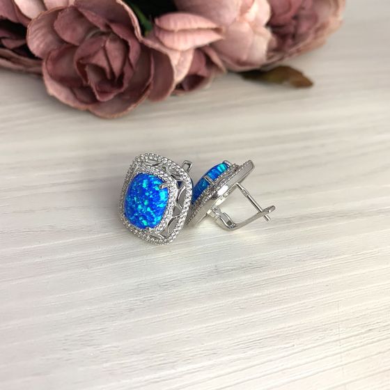 Серебряные серьги с опалом 4.238ct