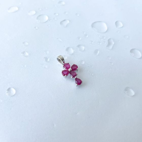 Серебряный крестик с рубином 2.1ct