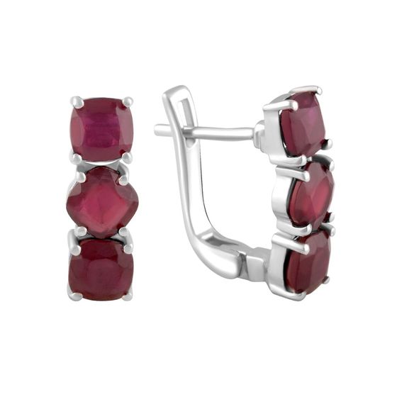 Серебряные серьги с рубином 5.313ct