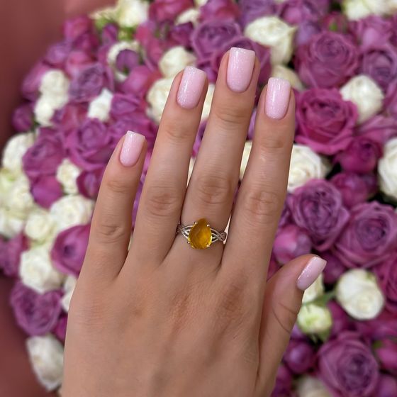 Серебряное кольцо с цитрином nano 3.526ct
