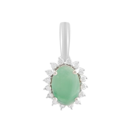 Серебряная подвеска с изумрудом 0.907ct, фианитами