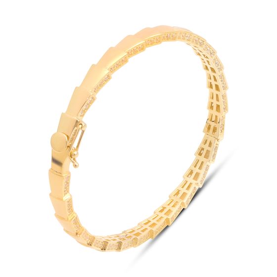 Золотой браслет с фианитами 3.16ct