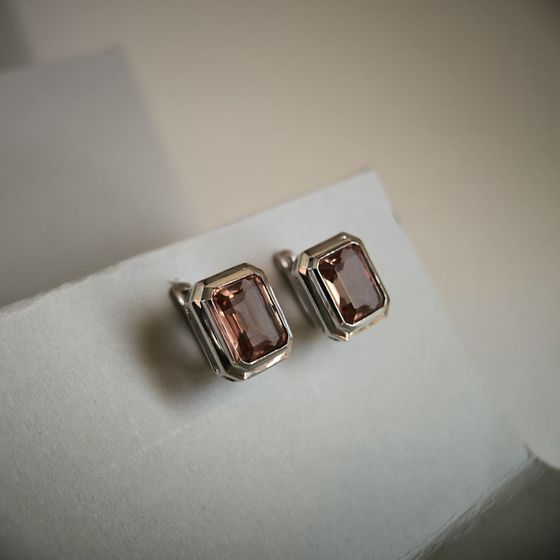 Серебряные серьги с султанитом 6.672ct
