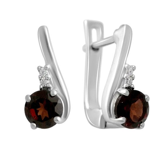 Серебряные серьги с гранатом 1.152ct