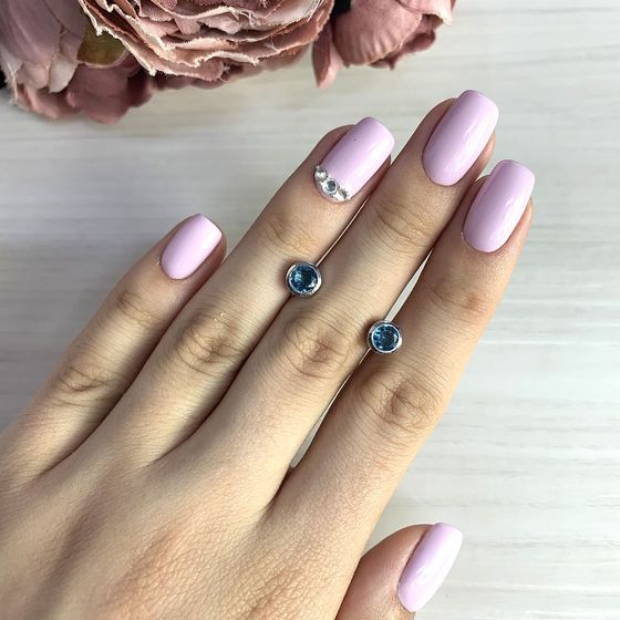 Серебряные серьги с топазом Лондон Блю 0.7ct