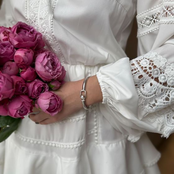 Серебряный браслет с фианитами