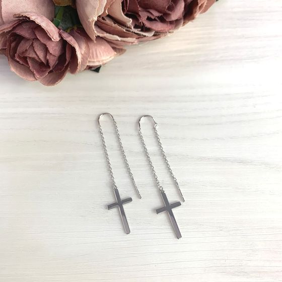 Серебряные серьги без камней