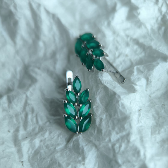 Серебряные серьги с агатом 2.495ct