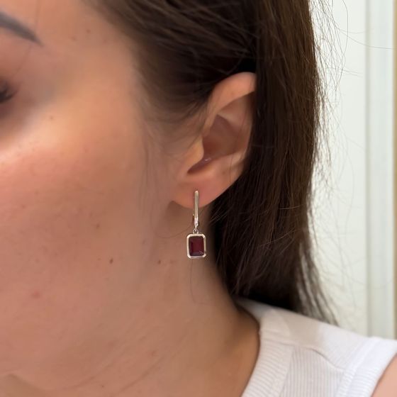 Серебряные серьги с рубином 5.15ct