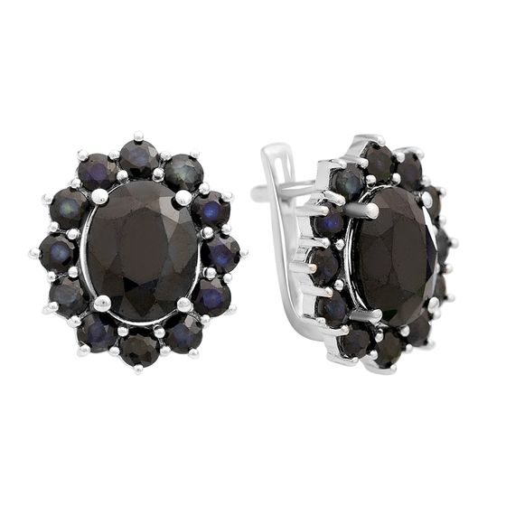 Серебряные серьги с сапфиром 11.277ct
