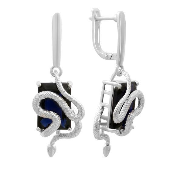 Серебряные серьги с сапфиром nano 11.808ct