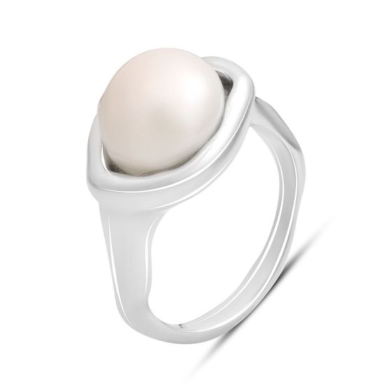 Серебряное кольцо с жемчугом барочным