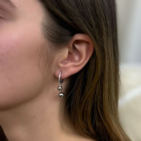 Серебряные серьги с фианитами