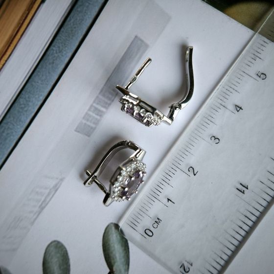Серебряные серьги с аметистом 2.998ct