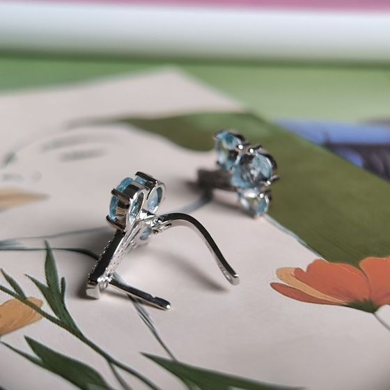 Серебряные серьги с топазом 8.333ct