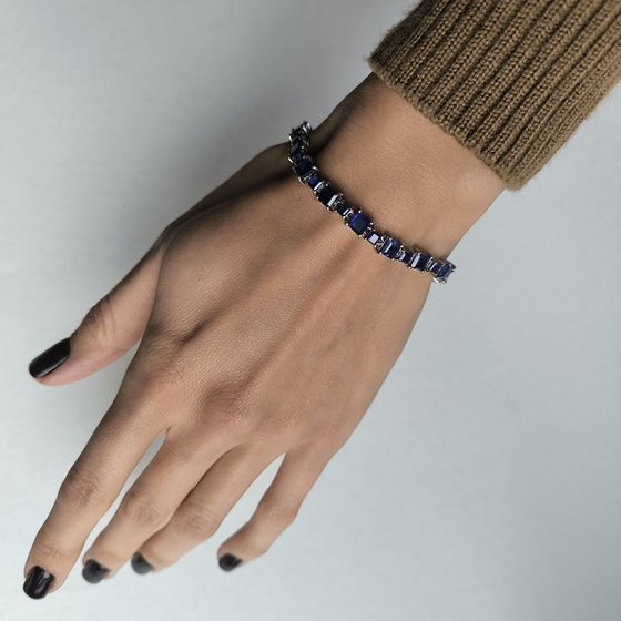 Серебряный браслет с сапфиром nano