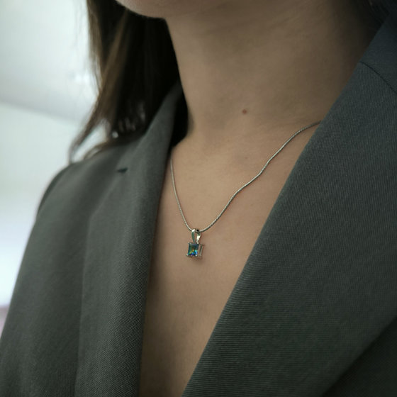 Серебряная подвеска с мистик топазом 0.473ct