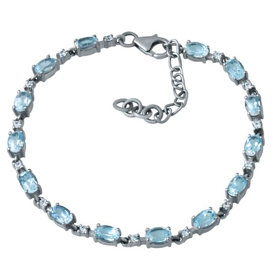 Серебряный браслет с топазом 7.758ct