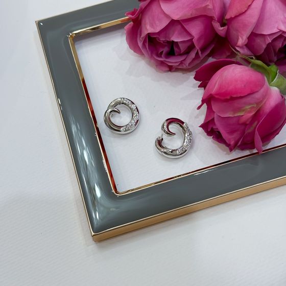 Серебряные серьги с фианитами